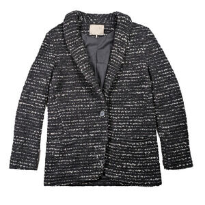 Iro Tweed Pattern Boucle Black & White Jacket Size 0